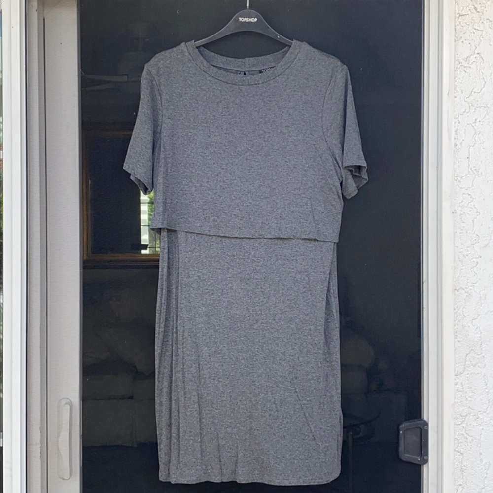 TOPSHOP - Grey overlay dress - sz. 6